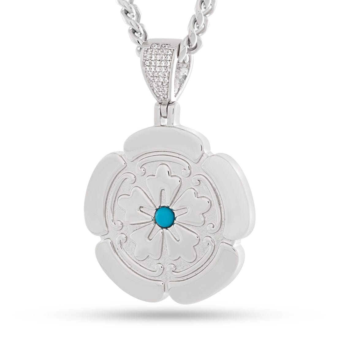 Assassin's Creed x King Ice - Lotus Necklace  in  White Gold by King Ice