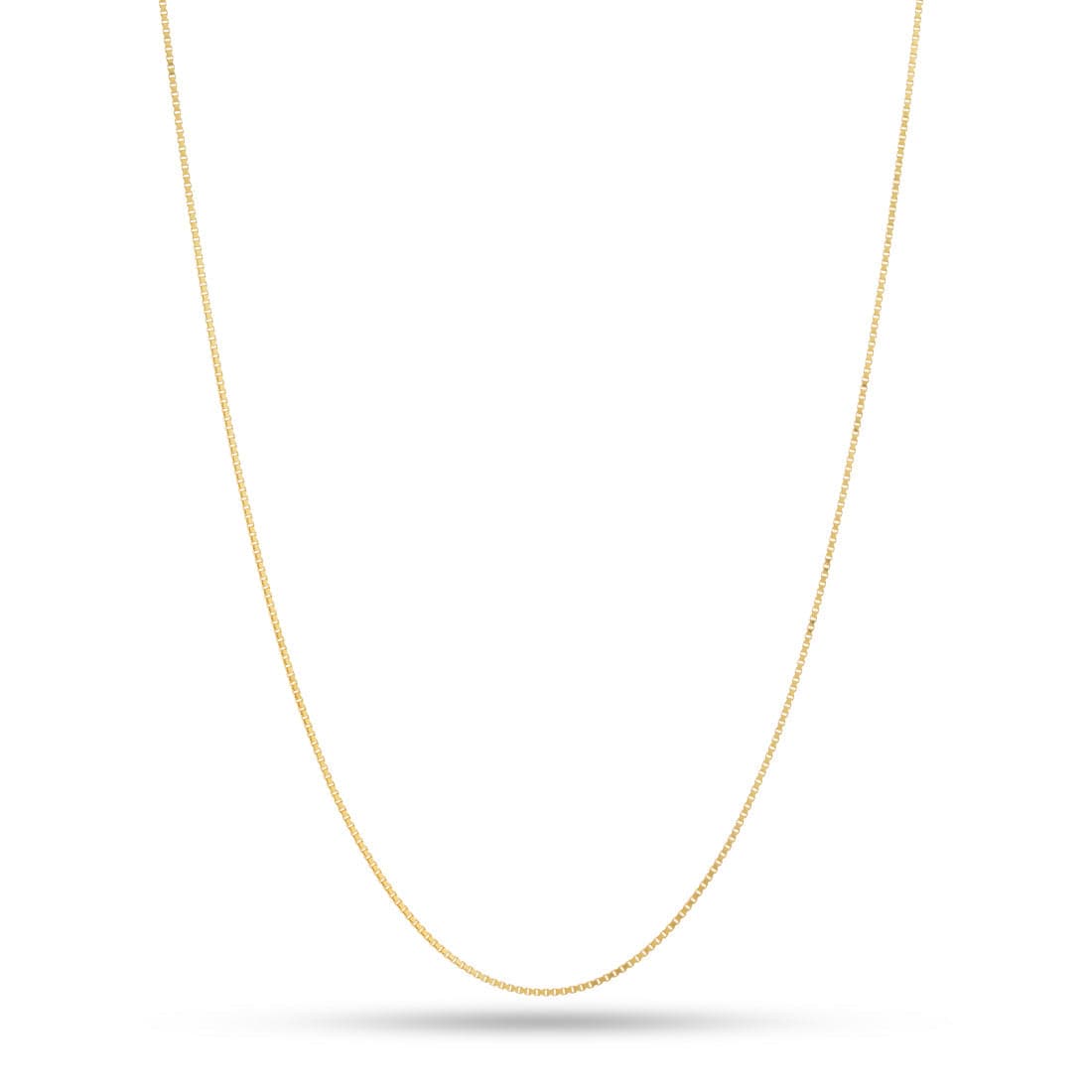 Solid Gold 1mm Box Chain  in  14K Gold / 16" by King Ice