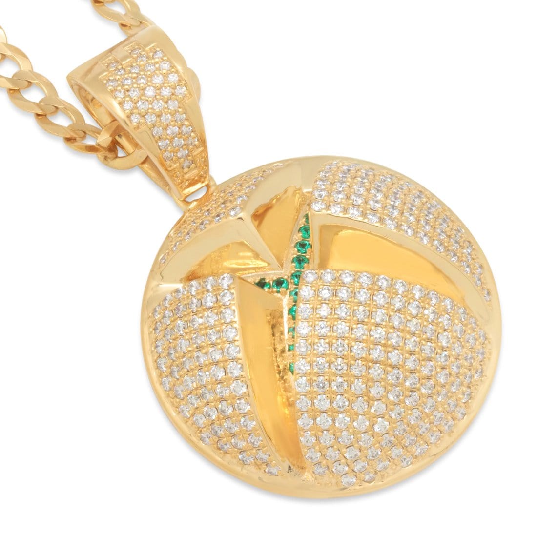 Xbox x King Ice - Solid Gold Sphere Logo Necklace  in  Solid Gold / 14K Gold / 1.8" by King Ice