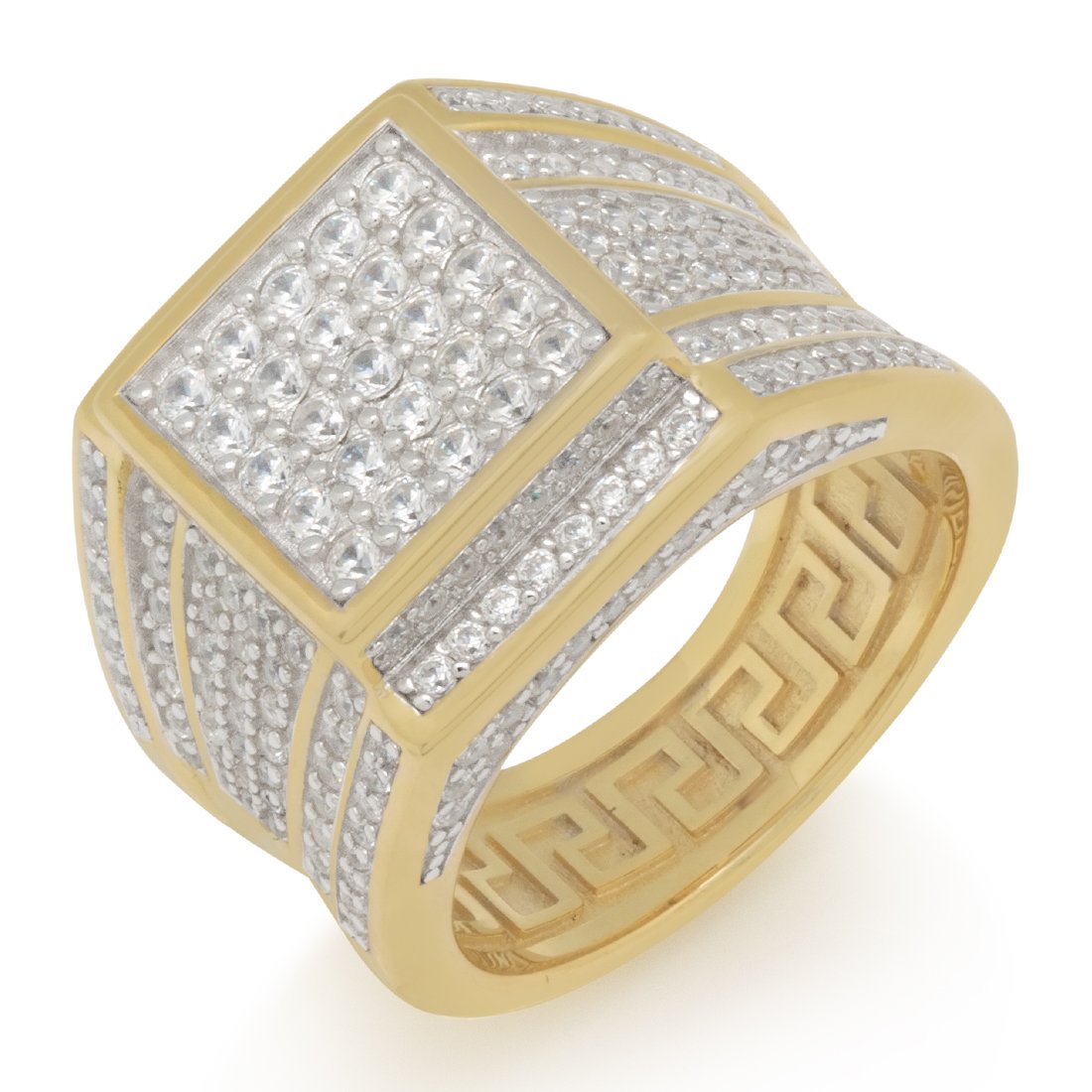 Cubist Ring  in  Sterling Silver / 14K/White Gold / 7 by King Ice