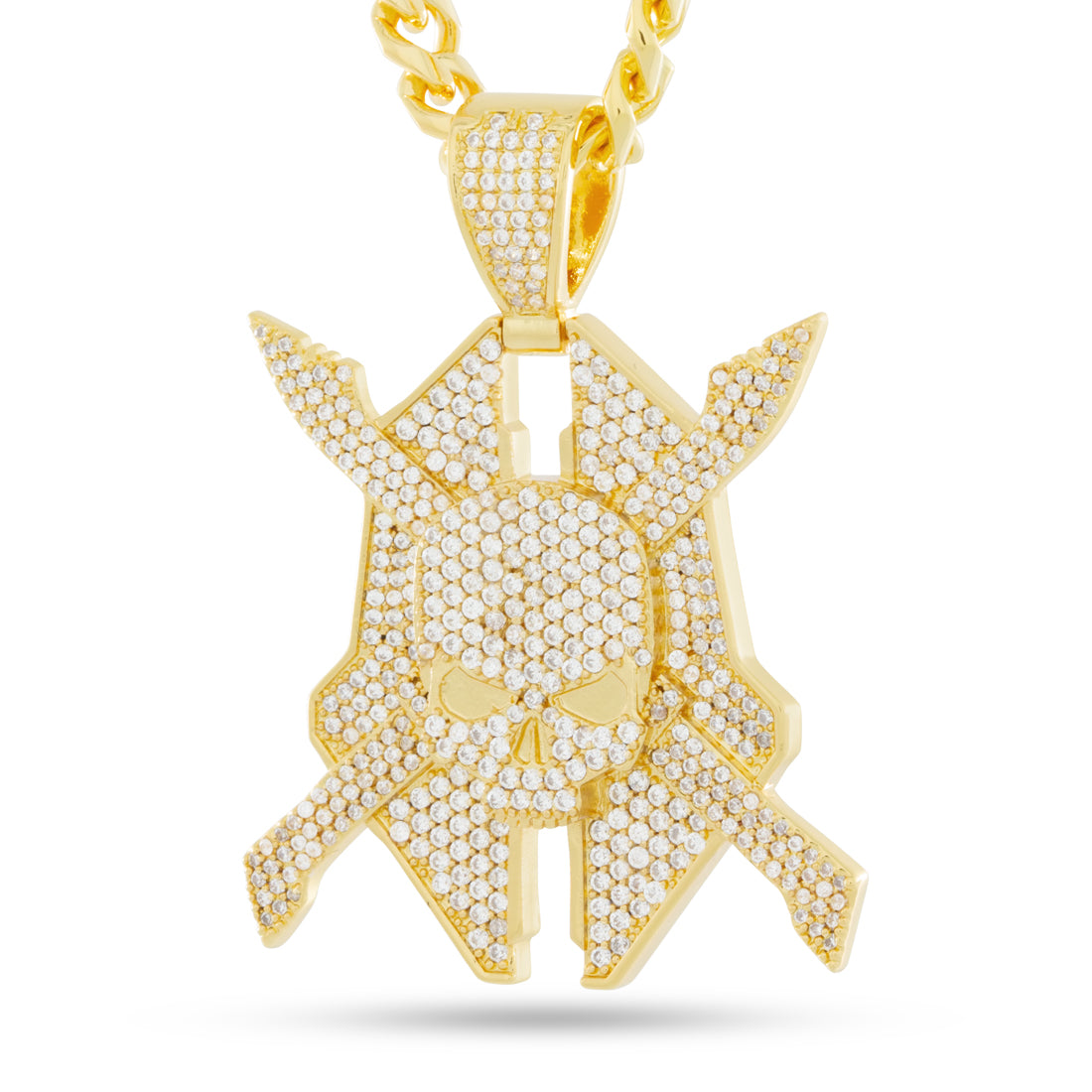 Halo x King Ice - Legendary Emblem Necklace  in  14K Gold / 1.9" by King Ice