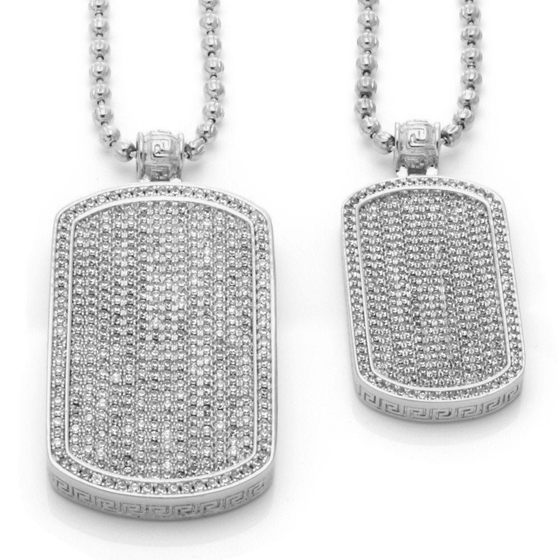 Iced Dog Tag Necklace  in  by King Ice