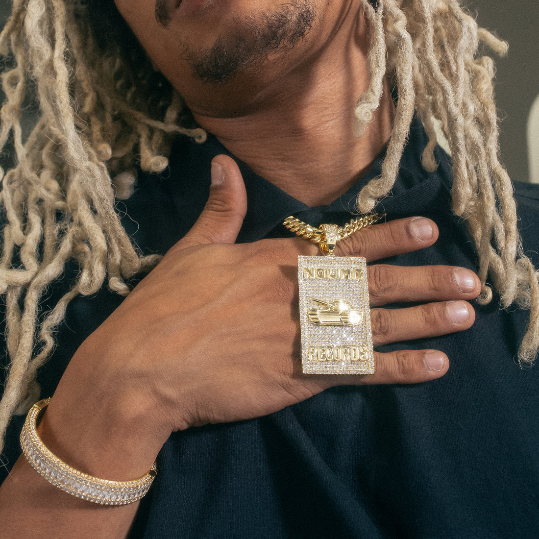 No Limit Records x King Ice - 98 Dynasty Dog Tag Necklace  in  by King Ice