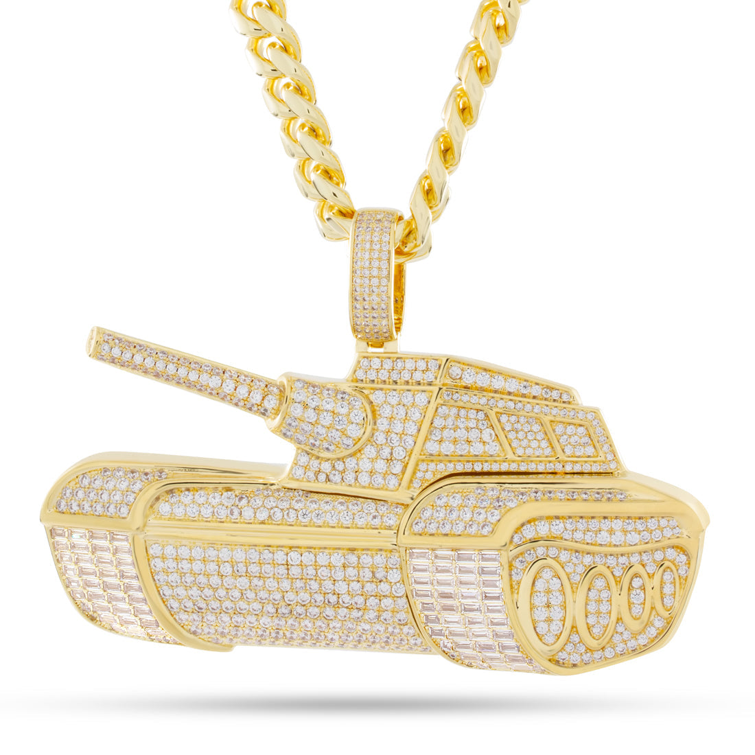 No Limit Records x King Ice - TRU Tank Necklace  in  14K Gold / 3.2" by King Ice