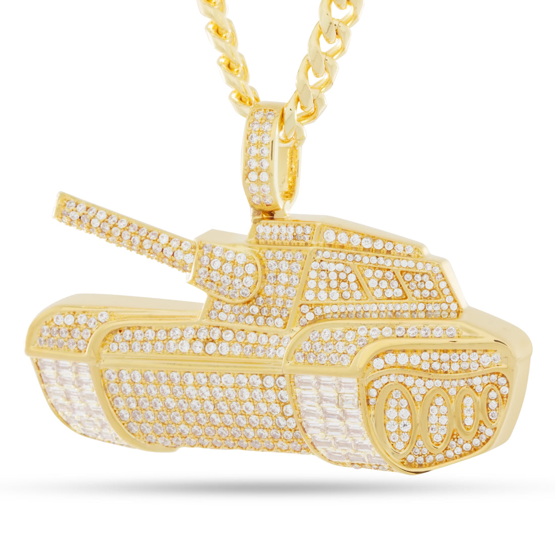 No Limit Records x King Ice - TRU Tank Necklace  in  14K Gold / 1.6" by King Ice