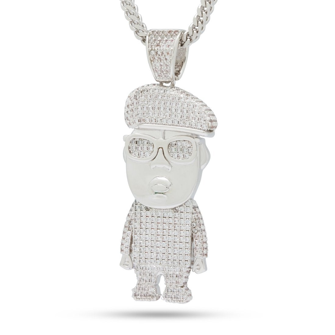 Notorious B.I.G. x King Ice - Biggie Sweater Necklace  in  White Gold / 2.3" by King Ice