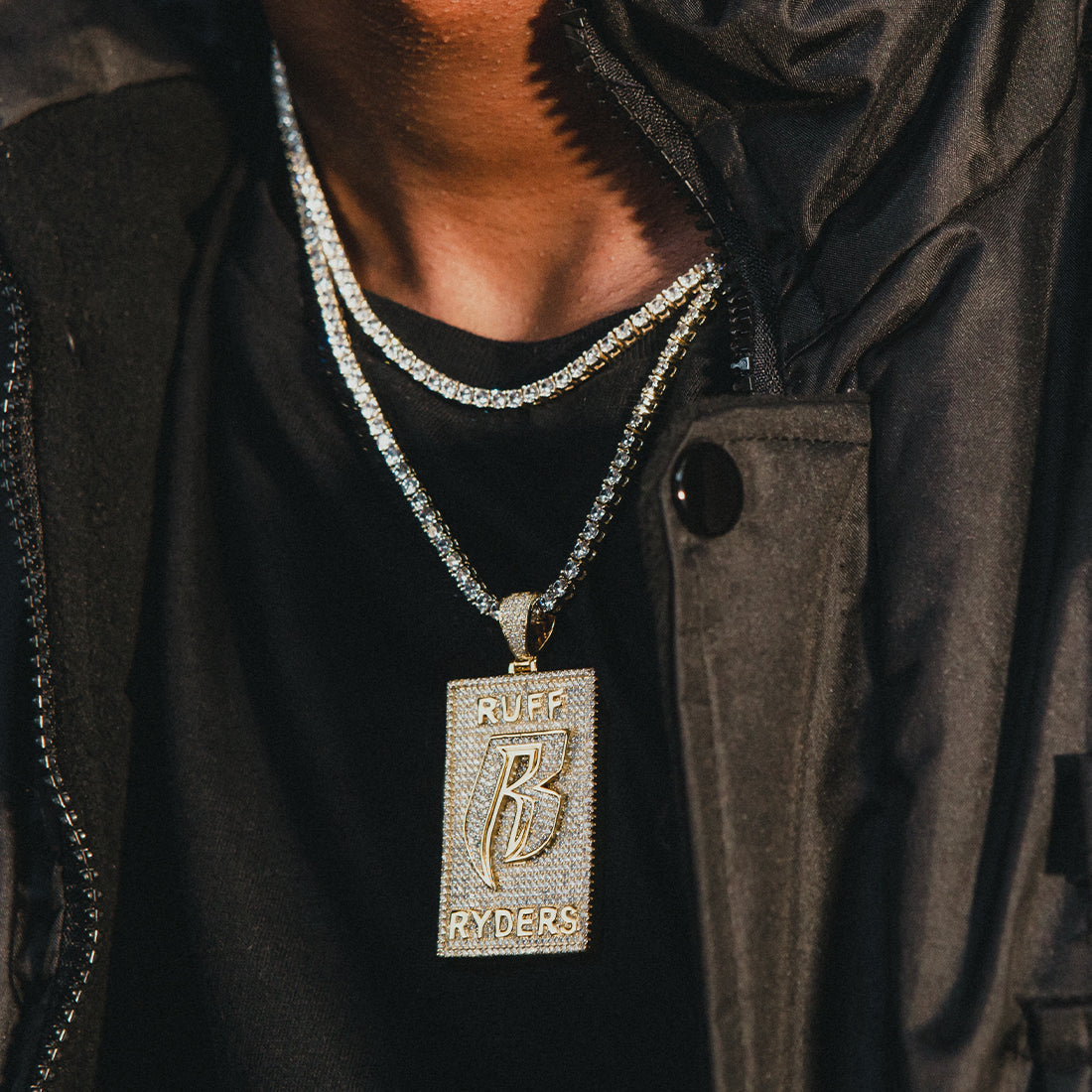Ruff Ryders x King Ice - Dog Tag Logo Necklace  in  by King Ice