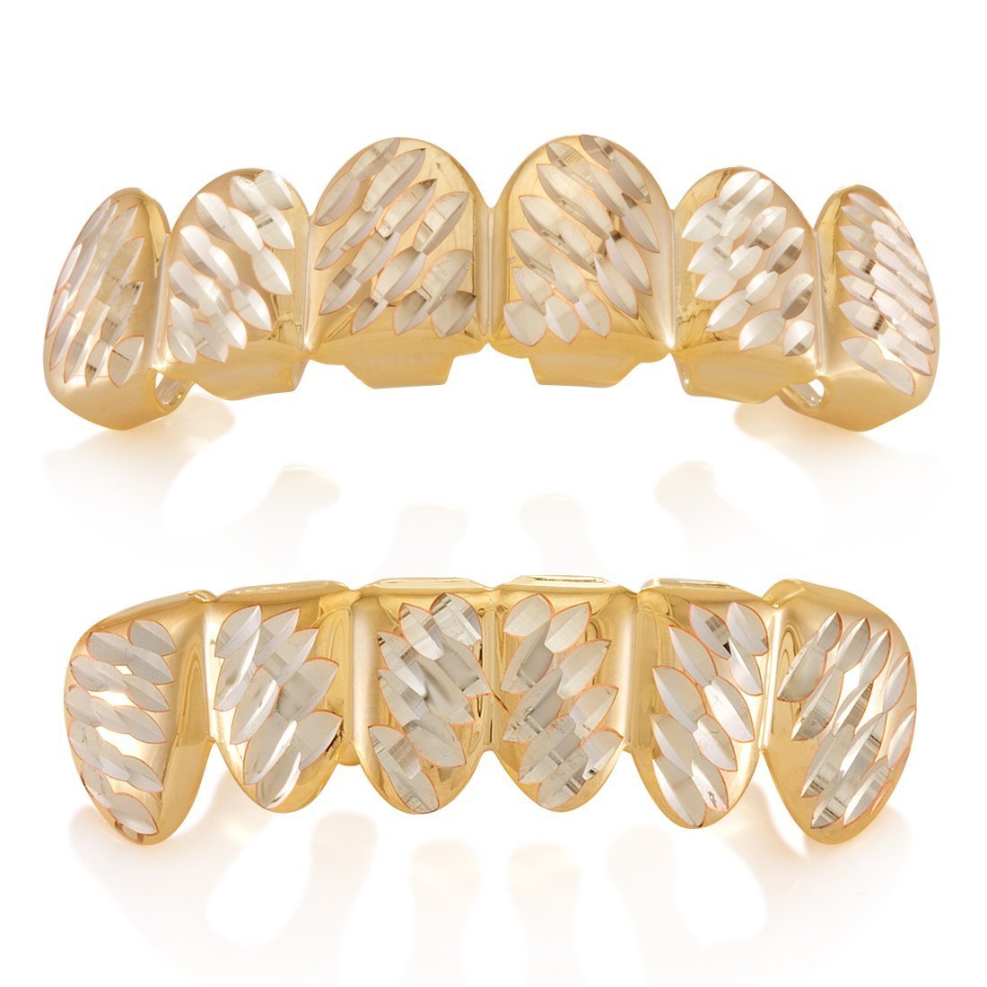 Two-Tone Faceted Grillz  in  by King Ice